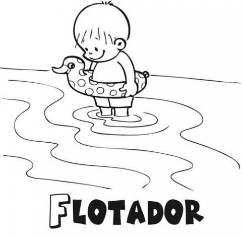 Niño con flotador