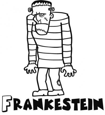 Dibujos de monstruos para niños. Frankenstein para pintar