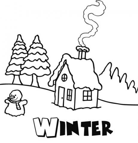  Dibujo de invierno para que los niños pinten en Navidad