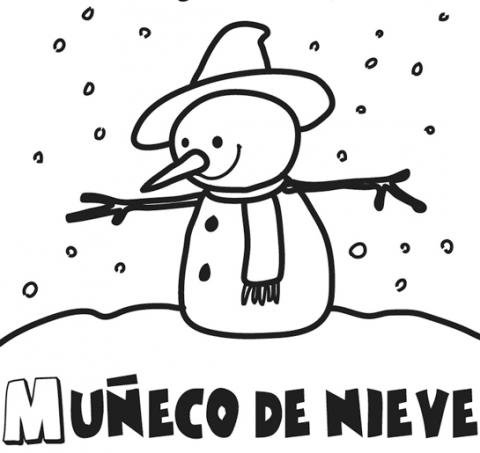 Dibujo infantil del muñeco de nieve de Navidad