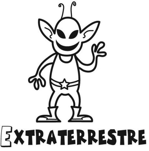 Dibujos infantiles de un extraterrestre. Dibujos del espacio