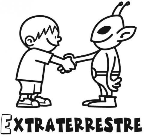 Niño y extraterrestre