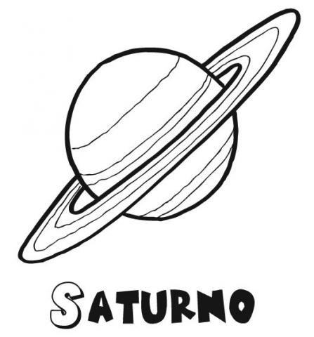 Dibujo de Saturno, imágenes de planetas y el espacio para colorear