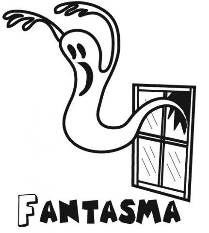 Dibujo para pintar de fantasma entrando por la ventana