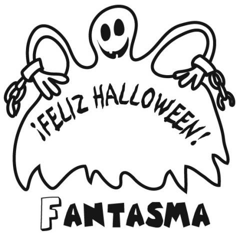 Dibujo infantil de fantasma en Halloween