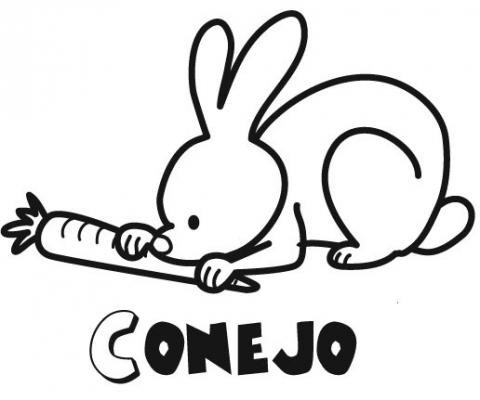 Dibujo de un conejo para imprimir y colorear con los niños