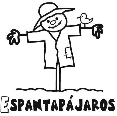 Dibujo de un espantapájaros para imprimir y colorear