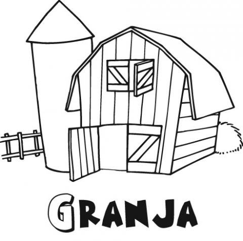 Dibujo infantil de granja para colorear con los niños