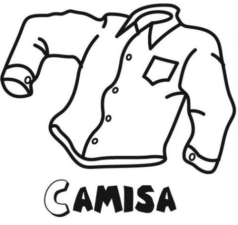 Camisa para colorear con niños. Dibujos de ropa para imprimir y pintar.