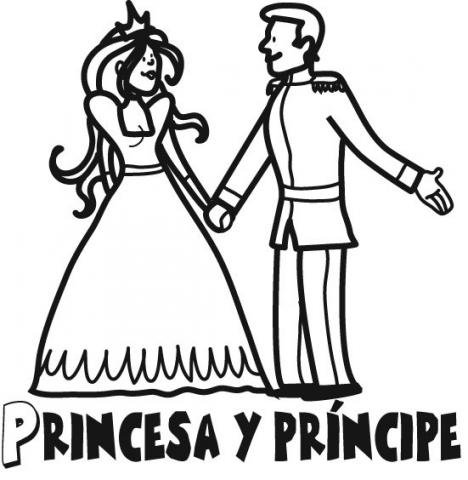 Dibujo de princesa y príncipe para colorear
