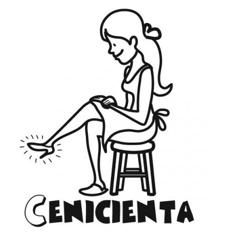 Dibujo para colorear con los niños de Cenicienta