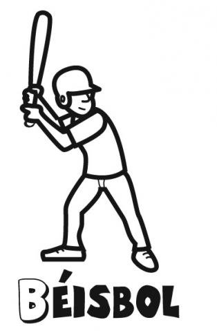 Jugador de béisbol para colorear. Dibujos de deportes para niños