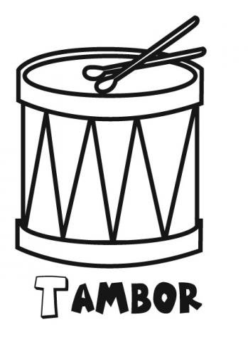 Dibujo de tambor para imprimir y colorear