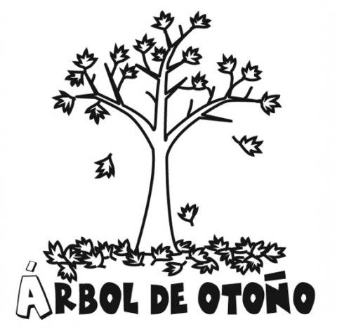 Dibujos de árbol en otoño para colorear con los niños