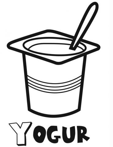 Dibujo de yogurt para imprimir y colorear con niños