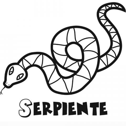 Dibujo de una serpiente, imágenes de animales para colorear