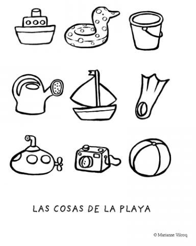 Playa: Dibujos para colorear