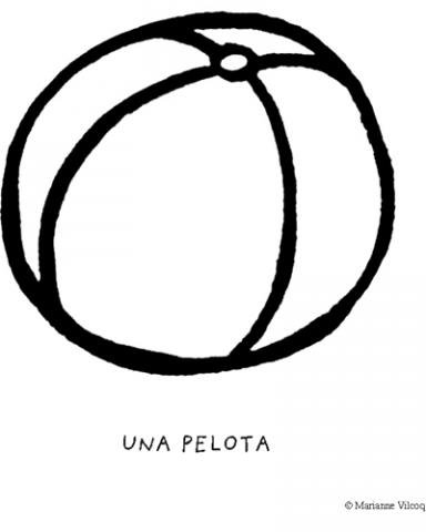 Dibujo infantil de una pelota para colorear