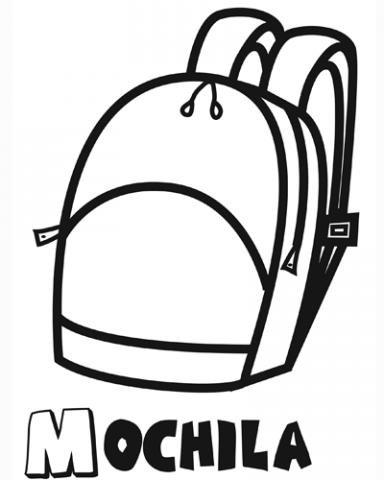 Dibujo de mochila para colorear con tus hijos