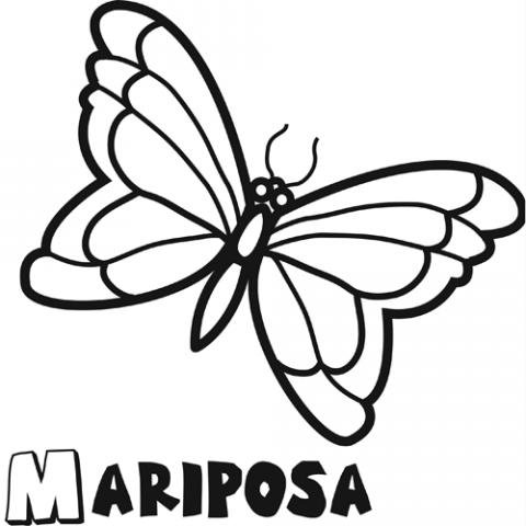 Dibujo infantil de mariposa para colorear. Dibujos de animales para niños