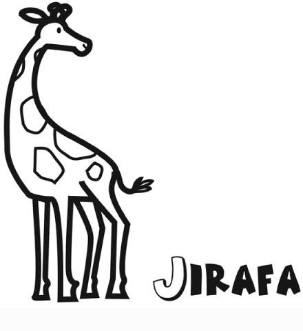 Dibujo infantil de jirafa para colorear. Dibujos de animales para niños