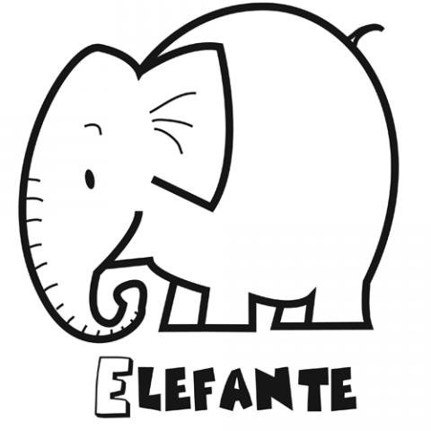 mantequilla Enseñando ojo Dibujo de un elefante para colorear. Dibujos de animales para niños