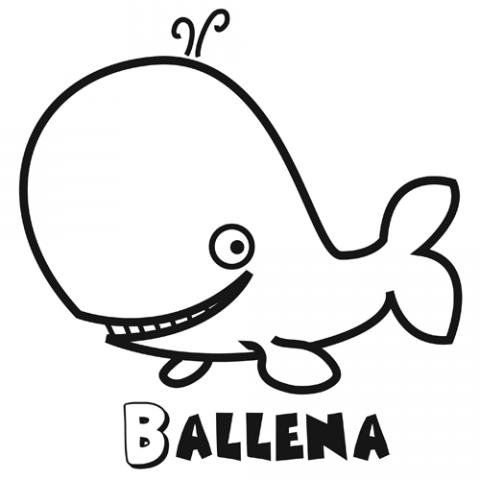 Dibujos de una ballena para colorear. Dibujos de animales para niños