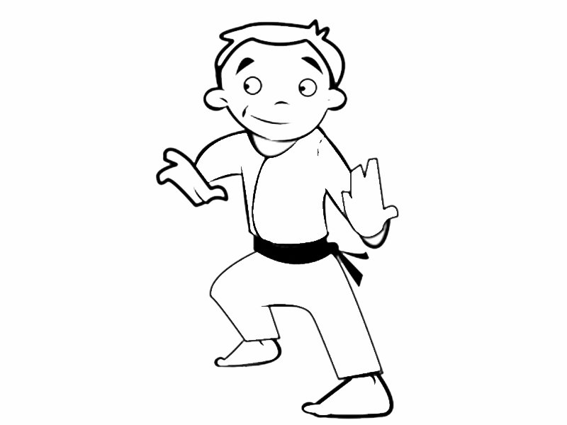 Nino Haciendo Karate Dibujos Para Colorear