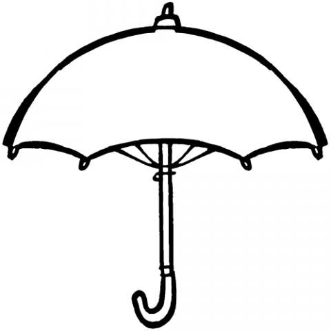 Lámina de Dibujo para Colorear de una Sombrilla para la Playa #11 Lámina de Dibujo para Colorear de una Sombrilla para la Playa