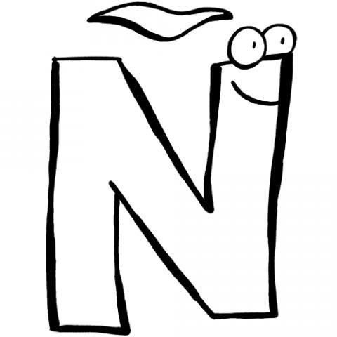 Letra N Dibujos Para Colorear