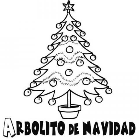 Dibujo para colorear de árbol de Navidad decorado