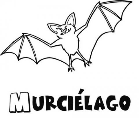 Dibujo gratis de murciélago para imprimir y pintar con niños