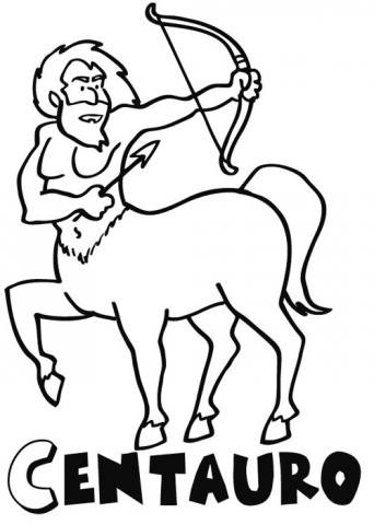 Dibujo de centauro para colorear con niños
