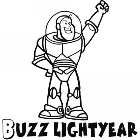 Dibujo de Buzz Lightyear para colorear por los niños.