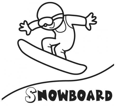 Snowboard. Gratis para imprimir y colorear