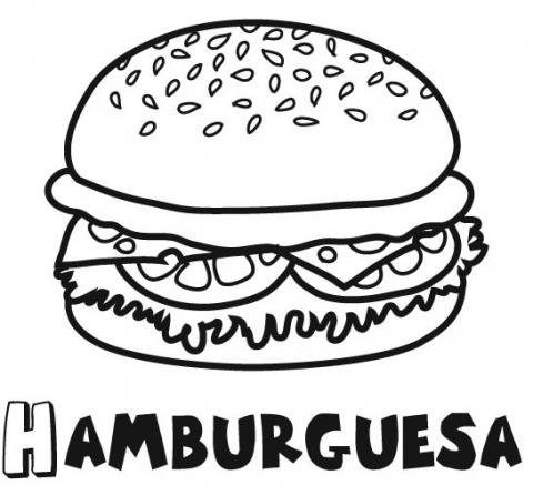  Hamburguesa  Dibujos para colorear