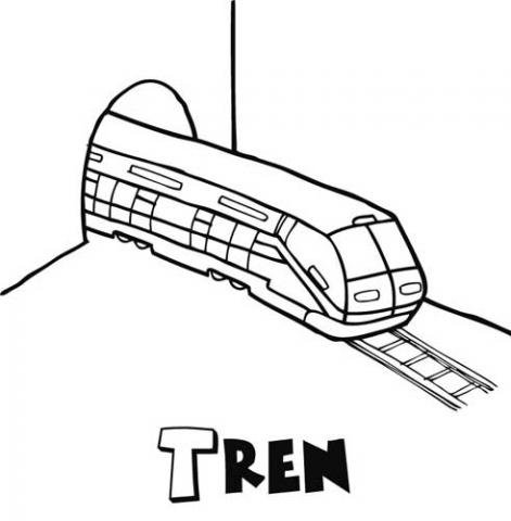  Tren moderno  Dibujos para colorear