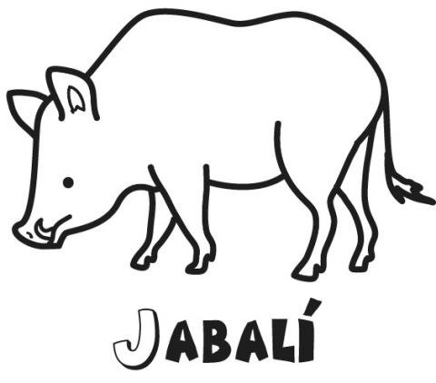 Dibujo para pintar de un jabalí. Dibujos de animales para imprimir