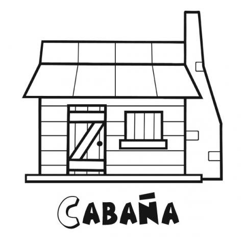 Dibujos infantiles de una cabaña de madera para niños