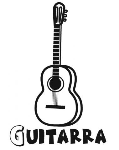 Dibujo de guitarra. Imágenes de música para colorear