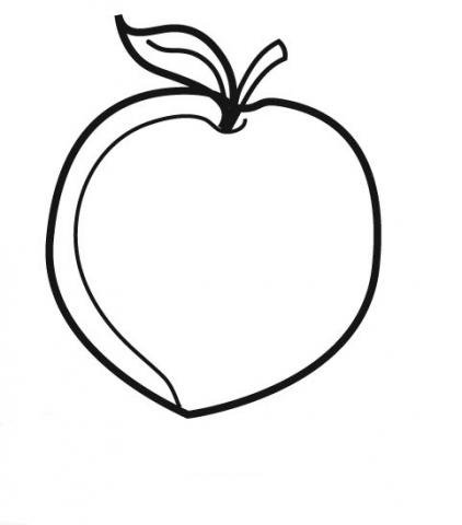 Dibujo De Un Melocotón Para Imprimir Y Pintar Dibujos De Frutas
