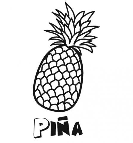 Dibujo de una piña, imagenes de frutas para colorear con niños