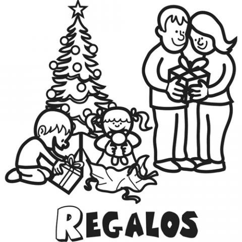 Dibujo de regalos de Navidad para pintar