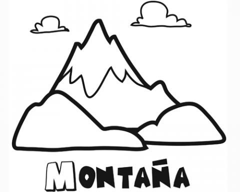 Dibujo de una montaña para pintar. Dibujos de la naturaleza
