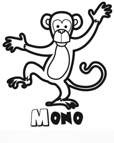 Dibujo de un mono para colorear. Imagenes de animales