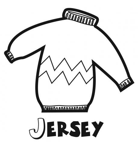 Dibujo para imprimir y pintar de un jersey. Dibujos de ropa