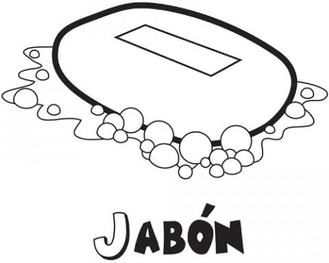 Dibujos para colorear de jabón. Dibujos de objetos de baño