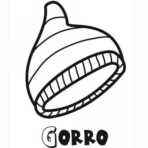 Dibujo gratis de un gorro para colorear. Dibujos de ropa