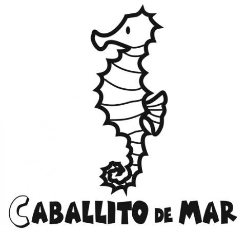 Dibujos de un caballito de mar para colorear. Peces para imprimir y pintar