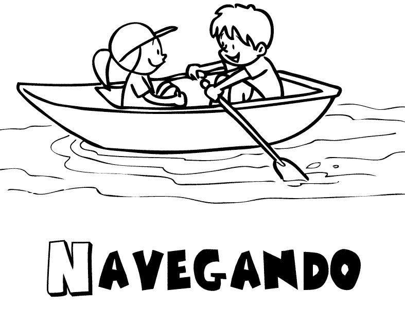 Niños navegando en verano